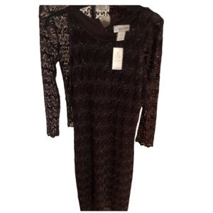 Gantos size 10/ medium 2 pc Maroon wine colored lined lace midi dress NWT